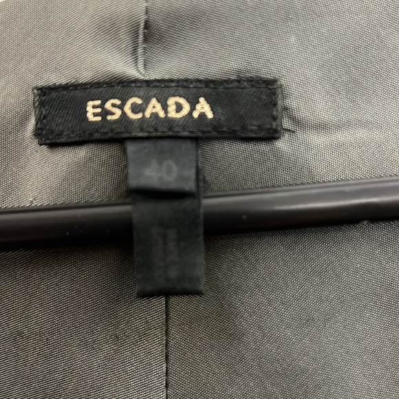 Escada Womens Gray Striped Sleeveless Top with Lace Hem - Picture 5 of 8